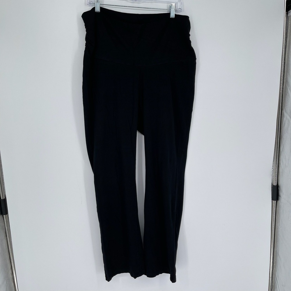 Old Navy Women's Black High Waisted Foldover Stretch Flare Leg Yoga Pants Size L